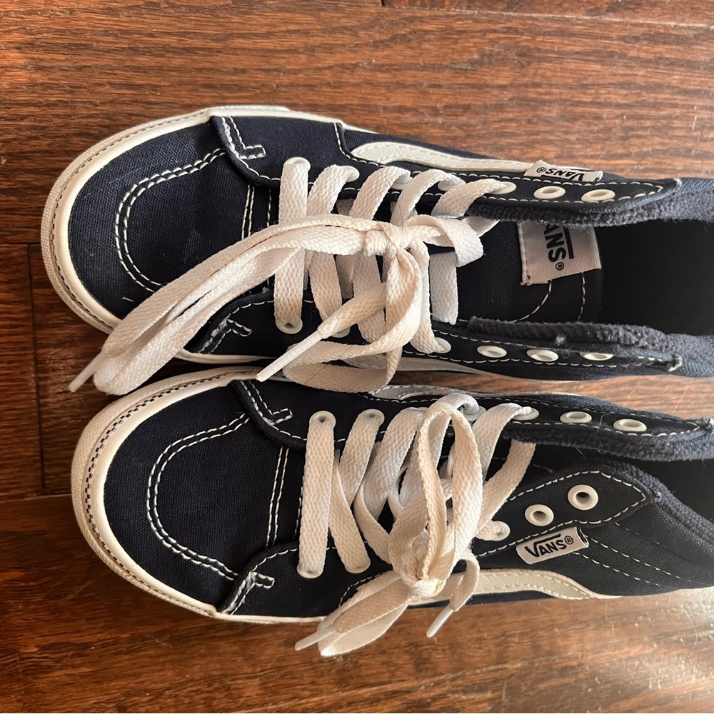 Vans Kids Navy and White Sneakers